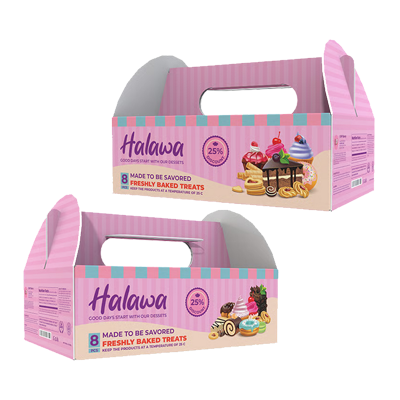 Food Paper Box with Handles